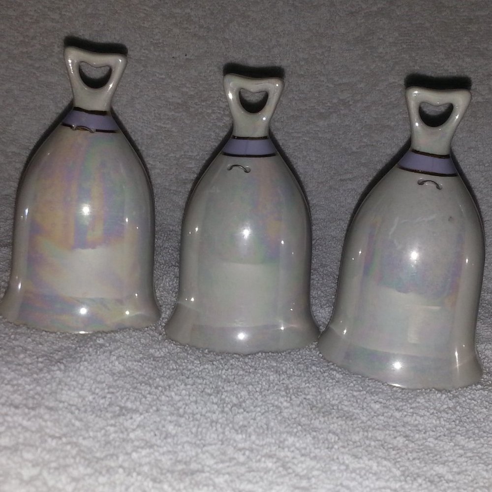 NEW Vtg Ornament Cermic Bell  PSun By Mia Souv, Inc For Christmas Trees, Wedding - Picture 6 of 8